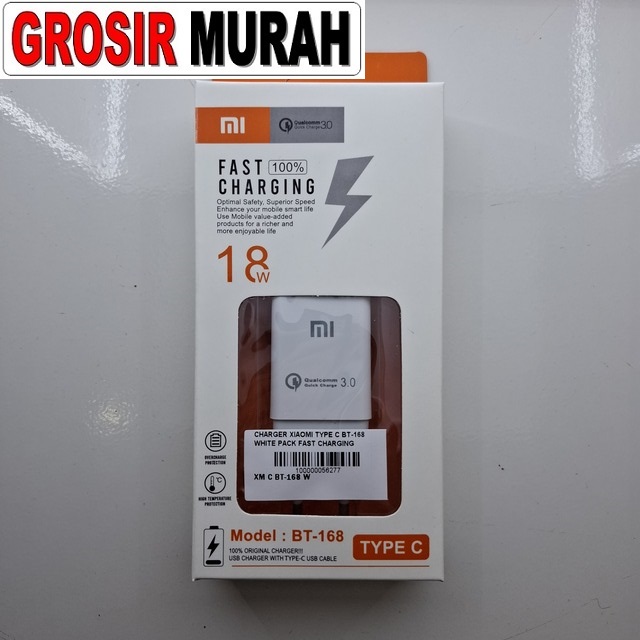 Charger Xiaomi Type C BT-168 White Pack Fast Charging