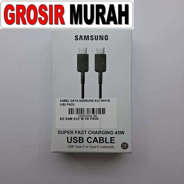 Kabel Data Samsung S22 VB White