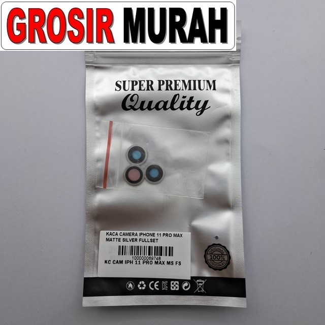 Kaca Kamera iPhone 11 Pro Max Matte Silver Fullset