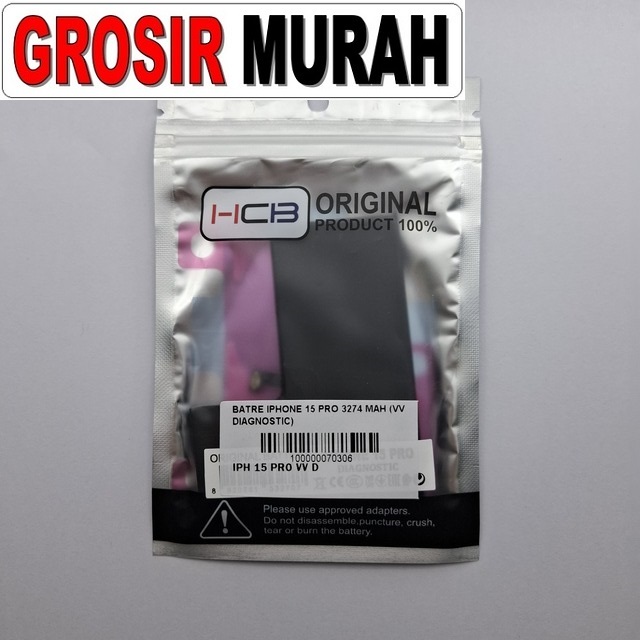 Batre iPhone 15 Pro 3274 mAh Vv Diagnostic