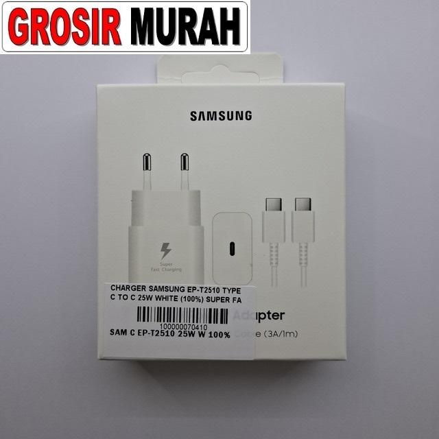 Charger Samsung Ep-T2510 Type C To C 25W Ori White Super Fast