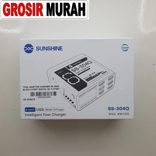 Adaptor Charger Sunshine SS-304Q 6 Port Digital QC 3.0 Fast Charging