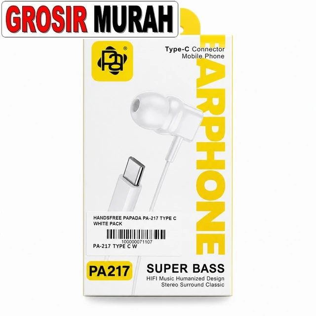 Handsfree Papada PA-217 Type-C White Pack