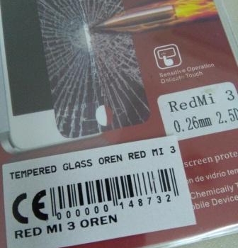 TEMPERED GLASS RED MI 3