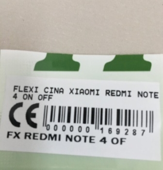 FLEXIBEL XIAOMI REDMI NOTE 4 ON OFF