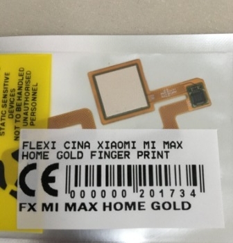 Flexibel Xiaomi Mi Max Home Gold Finger Print