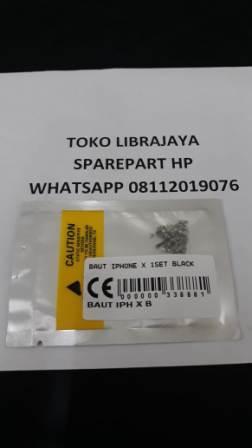 BAUT IPHONE X 1SET BLACK Set bawah Screw Spare Part Hp Grosir