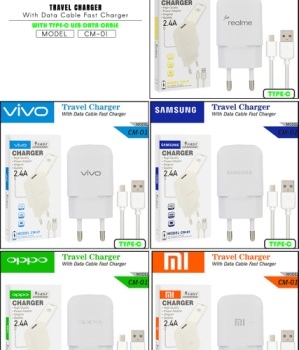 CHARGER CM-01 REALME TYPE C WHITE-1USB-FAST