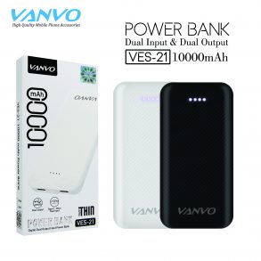 POWER BANK 10000 MAH VANVO VES-21 LED BLACK