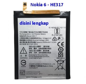 Jual Baterai Nokia 6 HE317