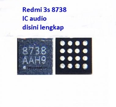 Jual IC audio 8738 Redmi 3s