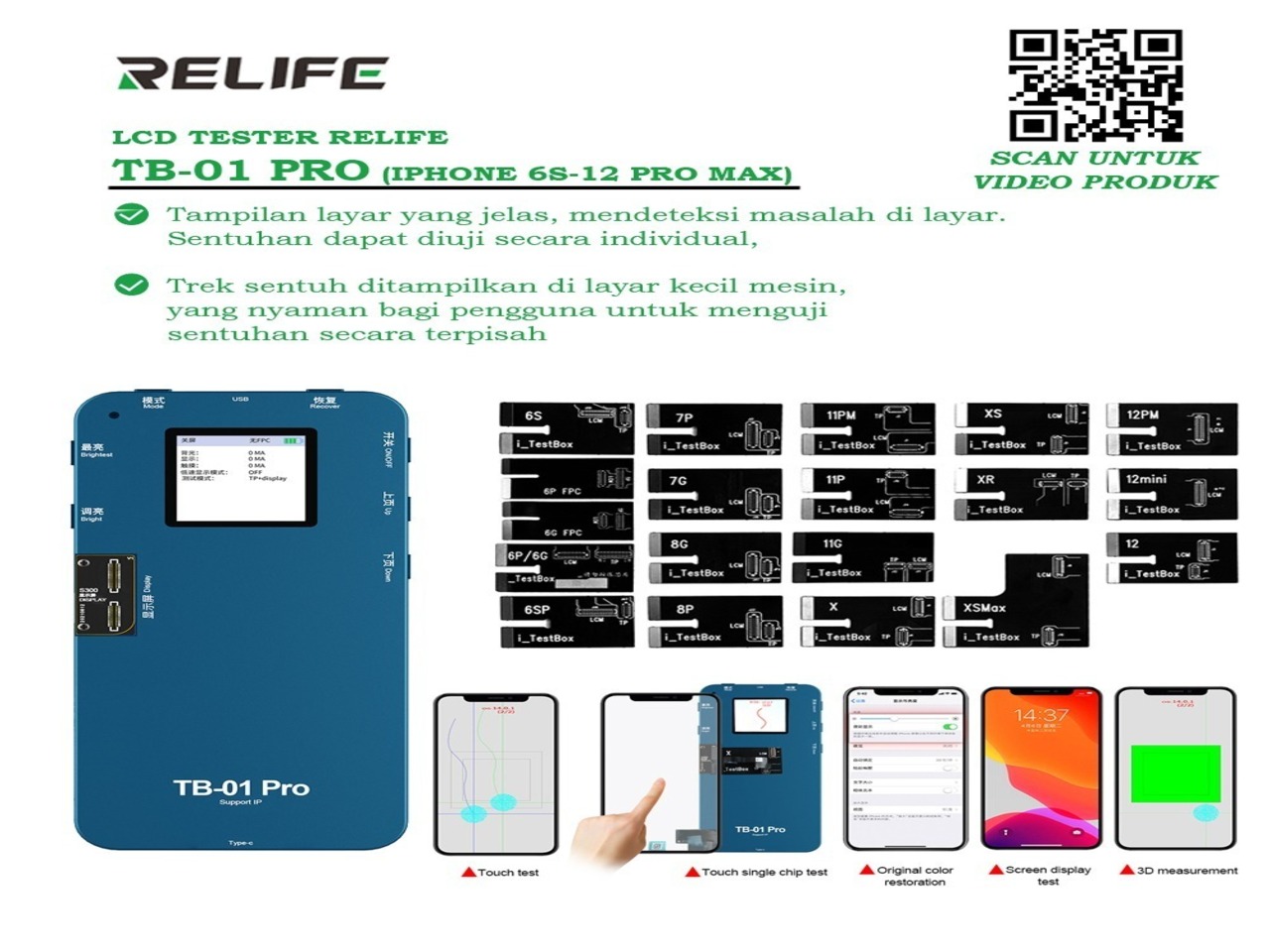 LCD-TESTER-RELIFE-TB-01-PRO-IPHONE-6S-12-PRO-MAX