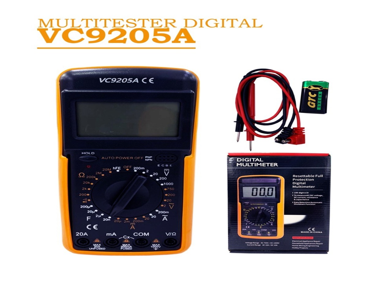 MULTITESTER-DIGITAL-VC9205A