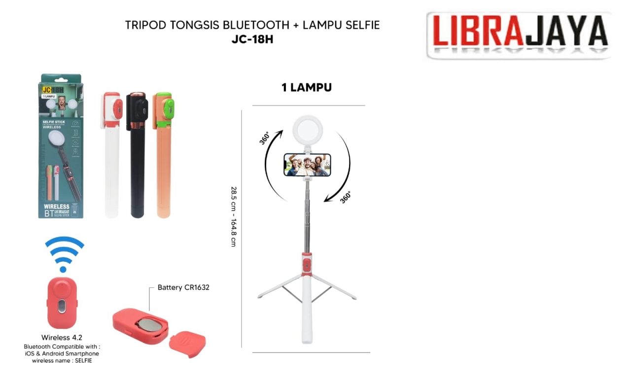 TONGSIS TRIPOD BLUETOOTH JC-18H 1 LAMPU