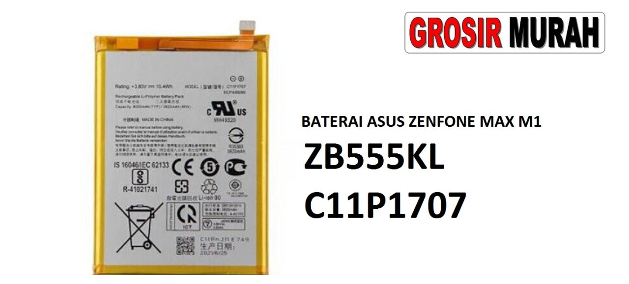 BATERAI ASUS ZENFONE MAX M1 ZB555KL C11P1707 Batre Battery Grosir Sparepart hp