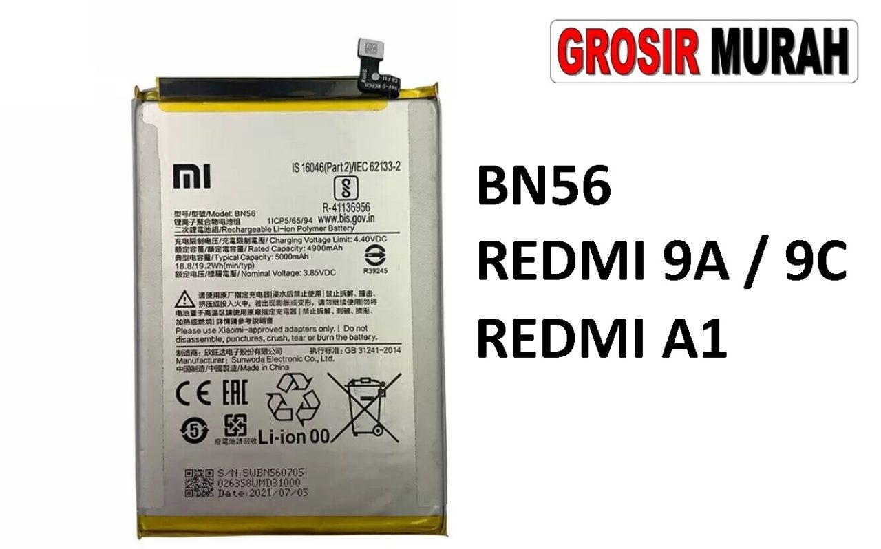BATERAI XIAOMI BN56 REDMI 9A 9C REDMI A1 POCO M2 PRO Batre Battery Grosir Sparepart hp