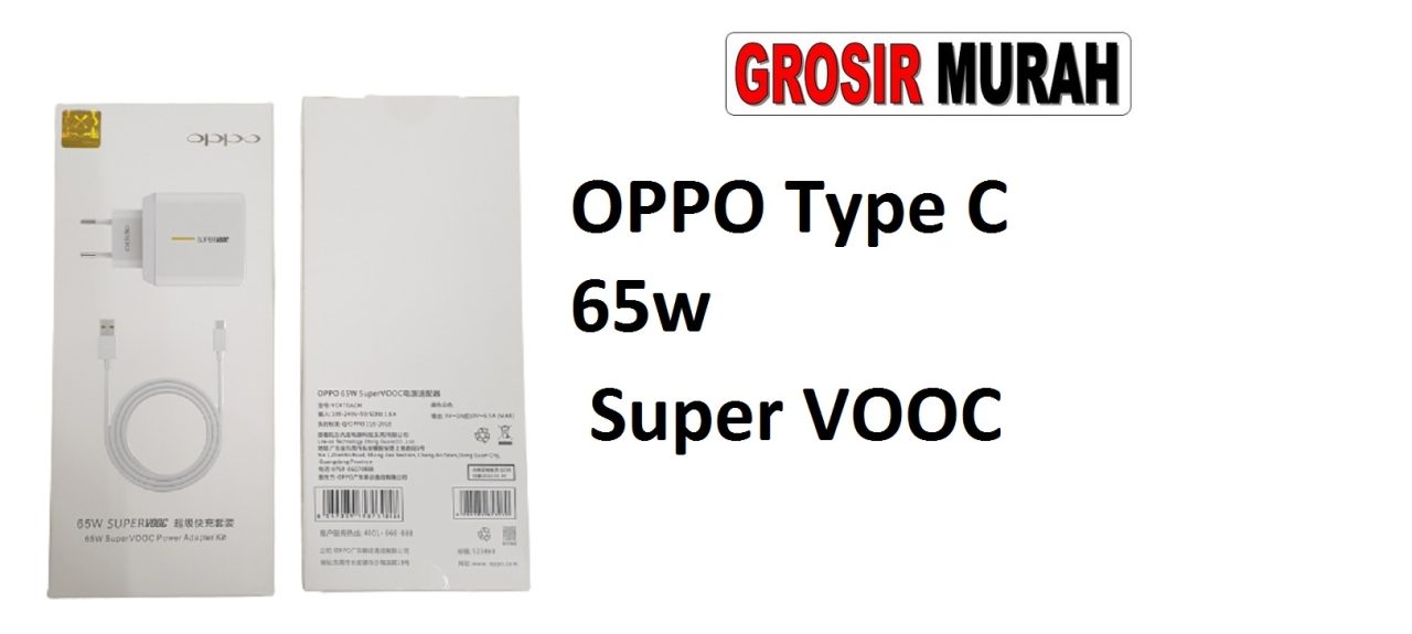 CHARGER OPPO TYPE C 65W SUPER VOOC Adaptor Charge Fast Charging Casan Spare Part Grosir Sparepart hp