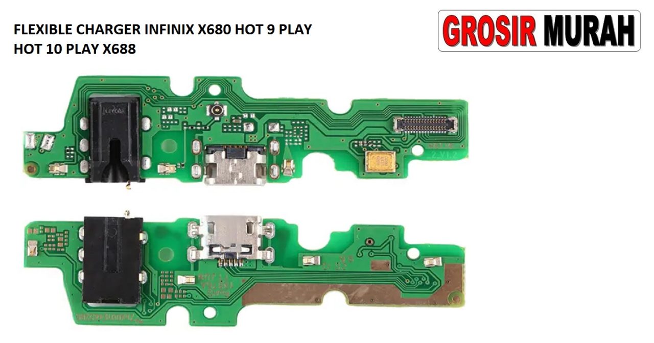 FLEKSIBEL CHARGER INFINIX X680 HOT 9 PLAY HOT 10 PLAY X688 Flexible Flexibel Fleksi Cas Papan Charging Port Dock Flex Cable Spare Part Grosir Sparepart hp