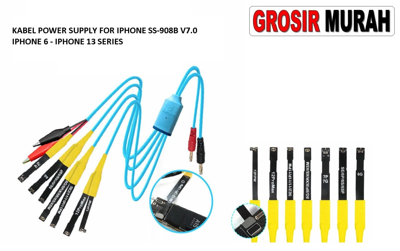 KABEL POWER SUPPLY FOR IPHONE SS-908B V7.0 IPHONE 6-IPHONE 13 SERIES Tool Kit Alat Serpis Spare Part Grosir Sparepart hp