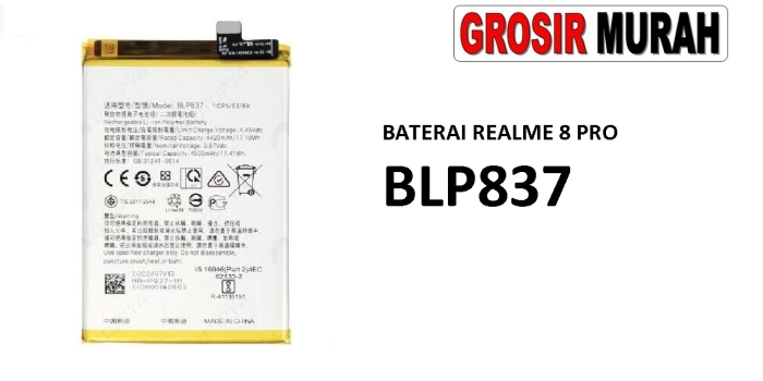 BATERAI REALME BLP837 REALME 8 PRO