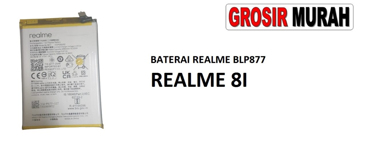 BATERAI REALME BLP877 REALME 8I Batre Battery Grosir Sparepart hp