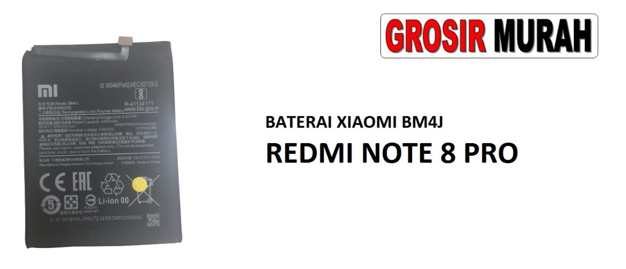 BATERAI XIAOMI BM4J REDMI NOTE 8 PRO Batre Battery Grosir Sparepart hp