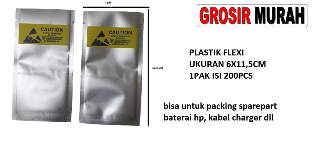 Aluminium Foil ukuran 6x11.5cm Plastik Caution Aluminium Foil Alufoil Kemasan Multifungsi Packing Spare Part Terlengkap Toko Grosir Sparepart Hp Jakarta