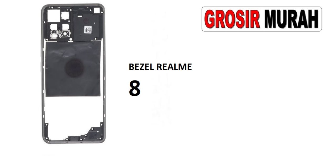BEZEL REALME 8 BLACK Front Housing Middle Frame Bezel Plate Tutup Mesin Bazel Spare Part Grosir Sparepart hp