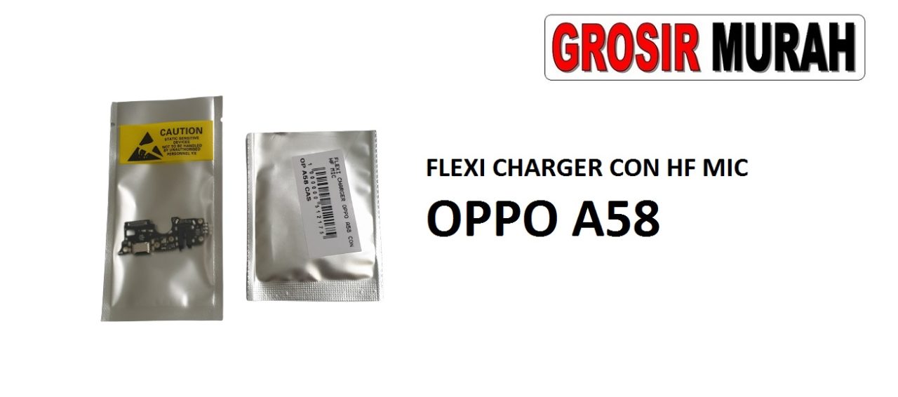 FLEKSIBEL CHARGER OPPO A58 CON HF MIC Flexible Flexibel Papan Cas Charging Port Dock Flex Cable Spare Part Grosir Sparepart hp