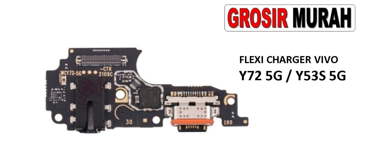 FLEKSIBEL CHARGER VIVO Y72 5G CON HF MIC Y53S 5G Flexible Flexibel Papan Cas Charging Port Dock Flex Cable Spare Part Grosir Sparepart hp