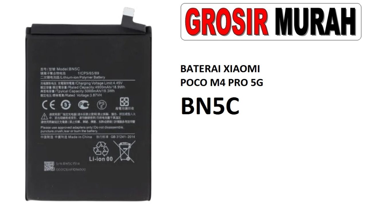 BATERAI XIAOMI BN5C POCO M4 PRO 5G Batre Battery Grosir Sparepart hp