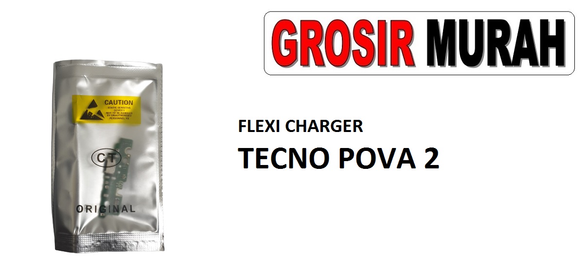 FLEKSIBEL CHARGER TECNO POVA 2 MIC Flexible Flexibel Papan Cas Charging Port Dock Flex Cable Spare Part Grosir Sparepart hp