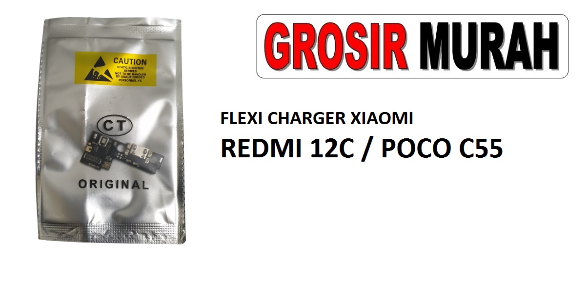 FLEKSIBEL CHARGER XIAOMI REDMI 12C MIC POCO C55 Flexible Flexibel Papan Cas Charging Port Dock Flex Cable Spare Part Grosir Sparepart hp