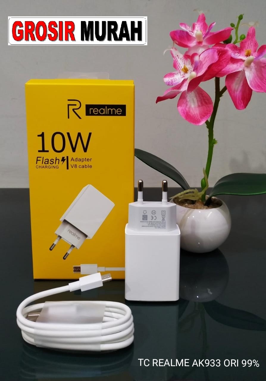 CHARGER REALME MICRO AK933 10W WHITE ORI 99% PACK Adaptor Charge Fast Charging Casan Spare Part Grosir Sparepart hp