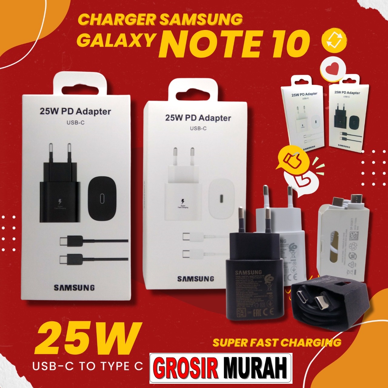 CHARGER SAMSUNG NOTE 10 TYPE C EP-TA800 Adaptor Charge Fast Charging Casan Spare Part Grosir Sparepart hp