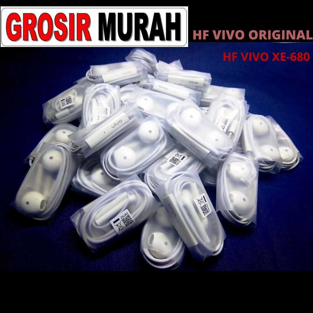 HANDSFREE VIVO XE-680 WHITE ORI COPOTAN Handsfree headset bluetooth audio speaker Spare Part Grosir Sparepart hp