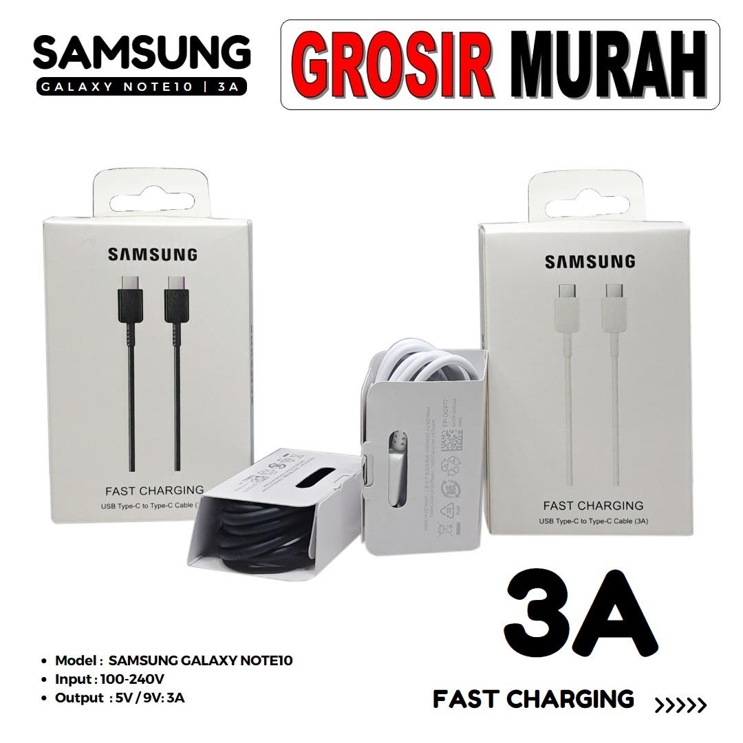 KABEL DATA SAMSUNG NOTE 10 TYPE C TO TYPE C BLACK ORI 100% Data Cable Charge Fast Charging Usb Type C Super Vooc Spare Part Grosir Sparepart hp