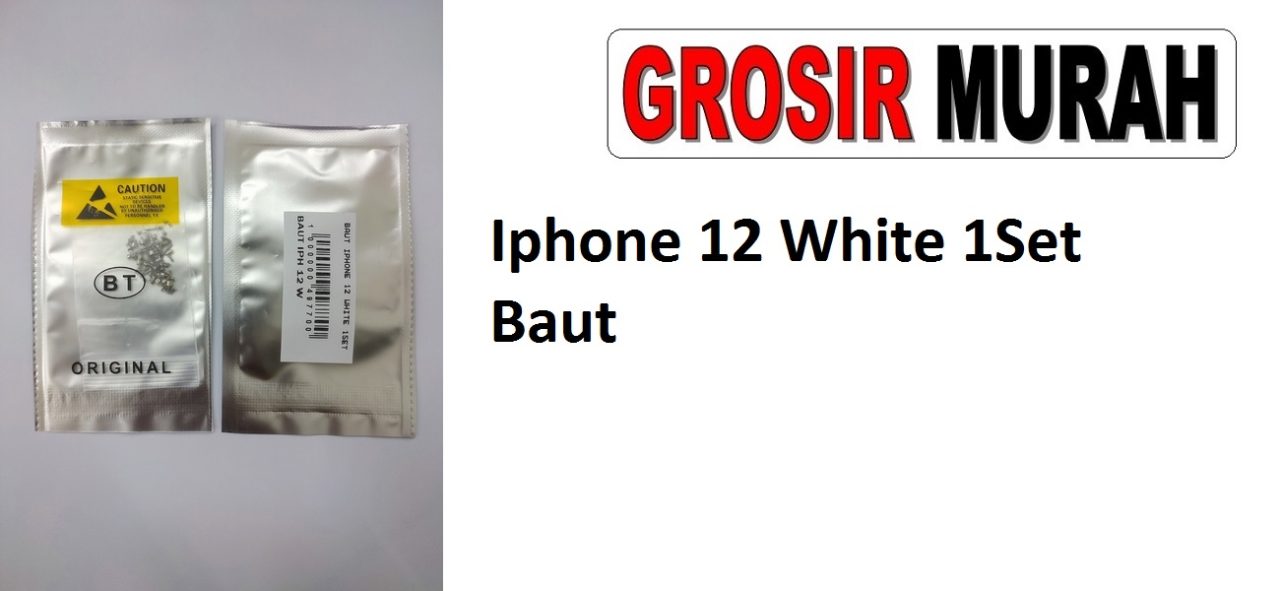 Iphone 12 White 1Set Baut Sparepart Hp iPhone Fullset Baut Bawah
