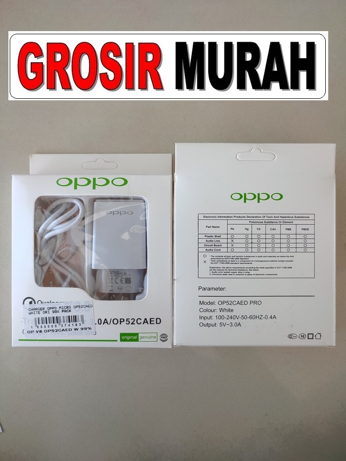 OPPO OP52CAED CHARGER MICRO Adaptor Charge Fast Charging Casan Spare Part Grosir Sparepart hp