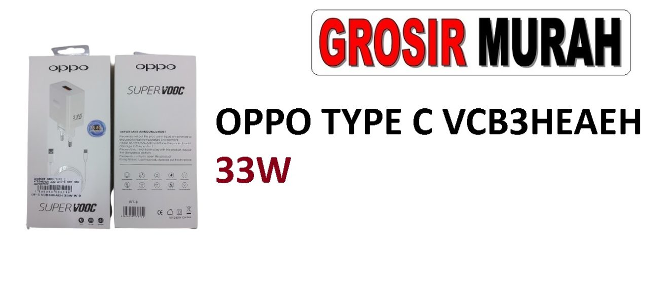 OPPO TYPE C VCB3HEAEH 33W CHARGER Adaptor Charge Fast Charging Casan Spare Part Grosir Sparepart hp