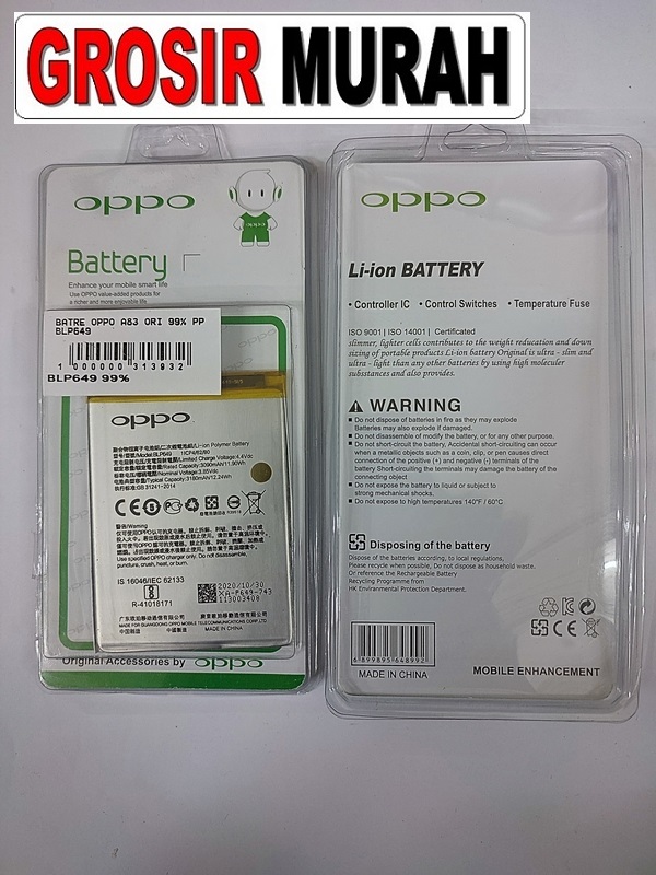 Oppo A83 BLP649 Baterai Sparepart hp Batre Oppo Battery Grosir
