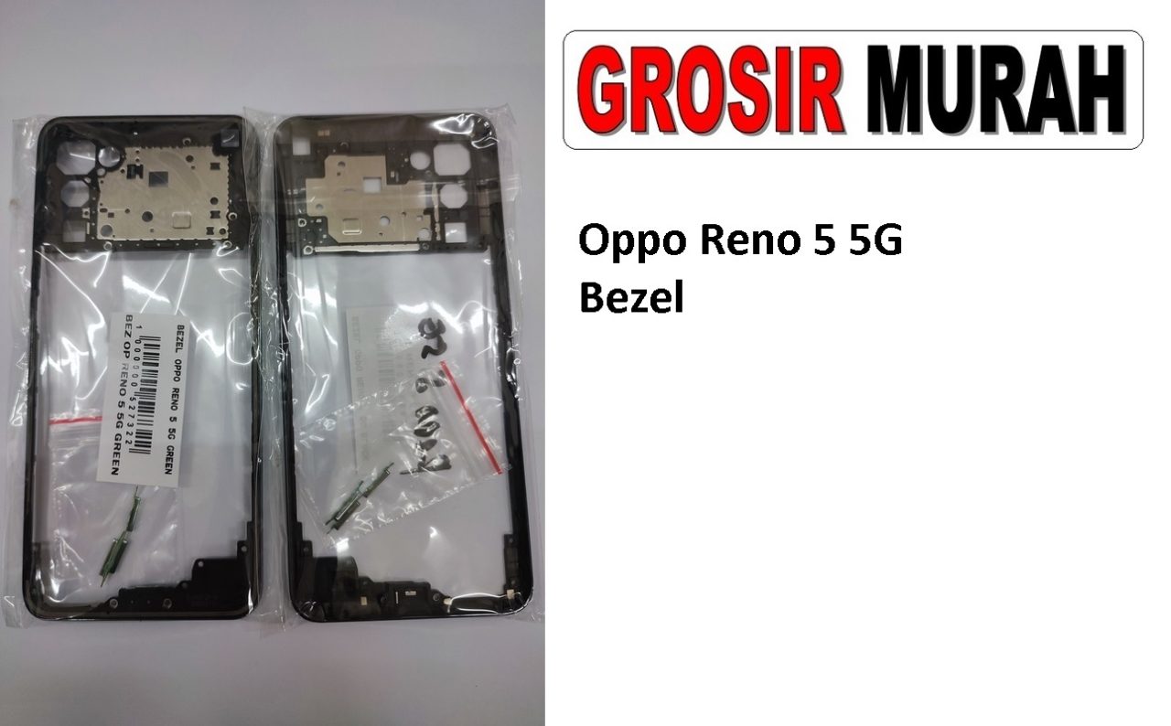 Oppo Reno 5 5G Front Housing Middle Frame Bezel Plate Tutup Mesin Bazel Spare Part Grosir Sparepart hp
