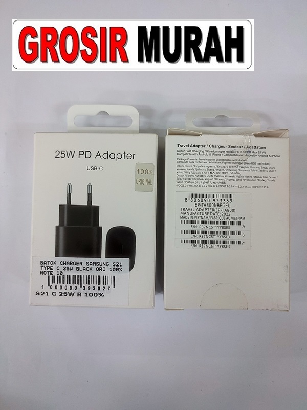 Samsung S21 Type C 25W Note 10 Batok Charger Sparepart Hp Samsung Adaptor Charge Fast Charging Casan
