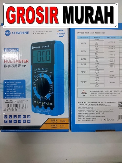Sunshine DT-9205E Big Digital / Analog Multimeter Multitester Voltmeter With Touch Control for Phone Repair Sparepart Hp Toolkit Alat Serpis Hp
