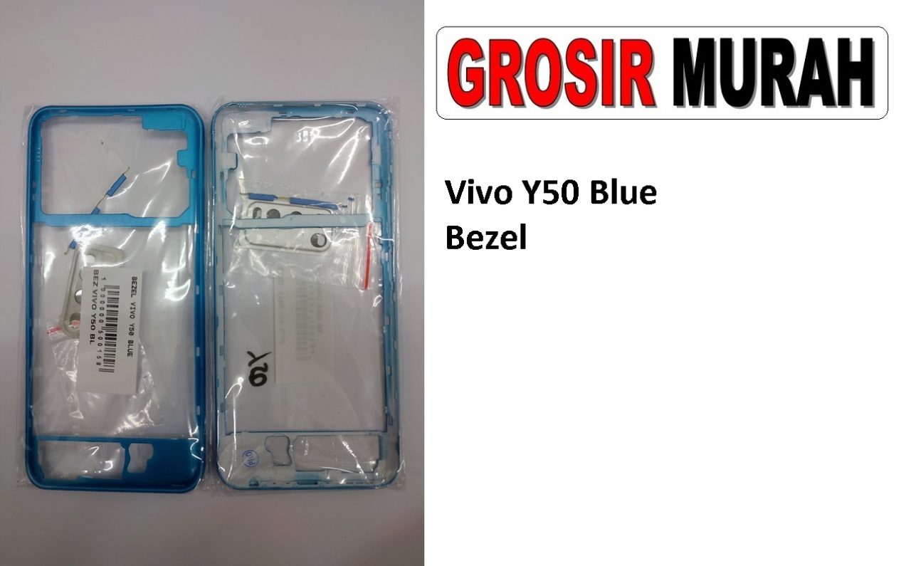 Vivo Y50 Blue Front Housing Middle Frame Bezel Plate Tutup Mesin Bazel Spare Part Grosir Sparepart hp
