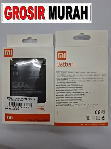 XIAOMI REDMI NOTE 4 BN41 BATERAI Batre Battery Grosir Sparepart hp