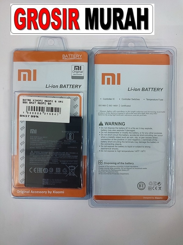Xiaomi Redmi 6 6A BN37 Baterai Sparepart hp Batre Samsung Battery Grosir

