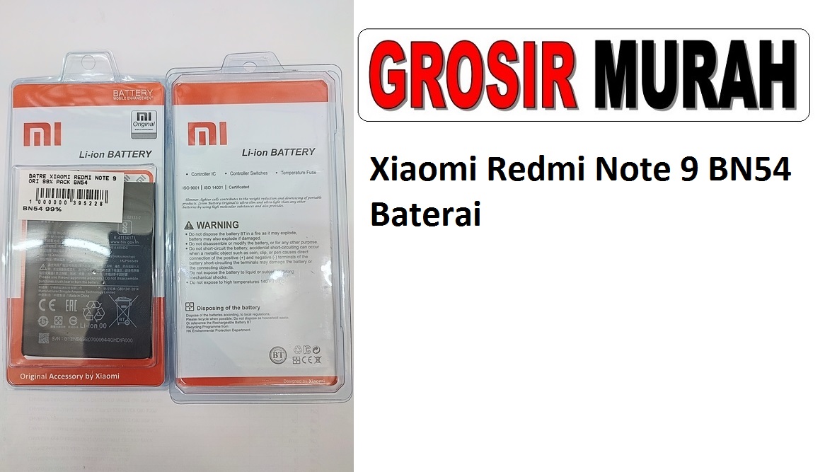 Xiaomi Redmi Note 9 BN54 Sparepart hp Batre Battery Baterai Grosir