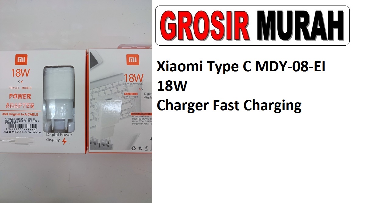 Xiaomi Type C MDY-08-EI 18W Sparepart Hp Type C Adaptor Charge Fast Charging Casan