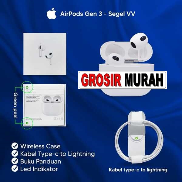 Airpods Gen 3 VV Headset bluetooth audio speaker Earphone Spare Part Grosir Sparepart Hp
